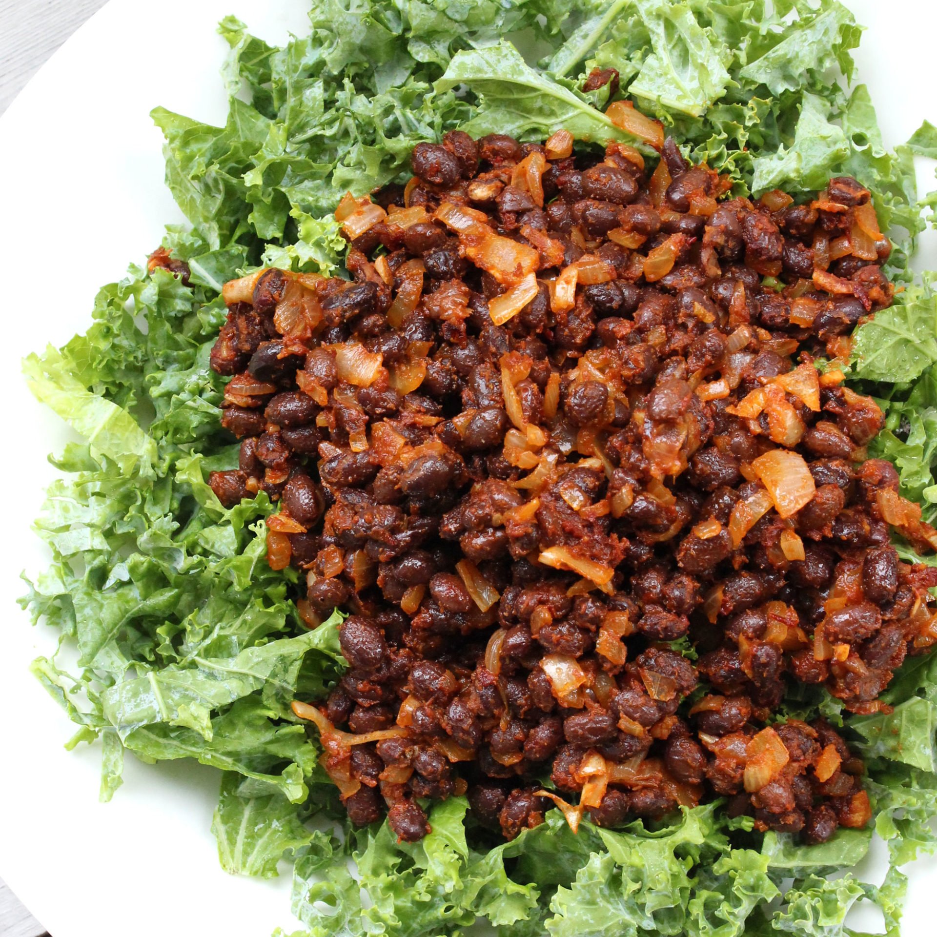 SpicyBlack Bean and Kale Salad with Chipotle Lime Dressing Easy Vegan