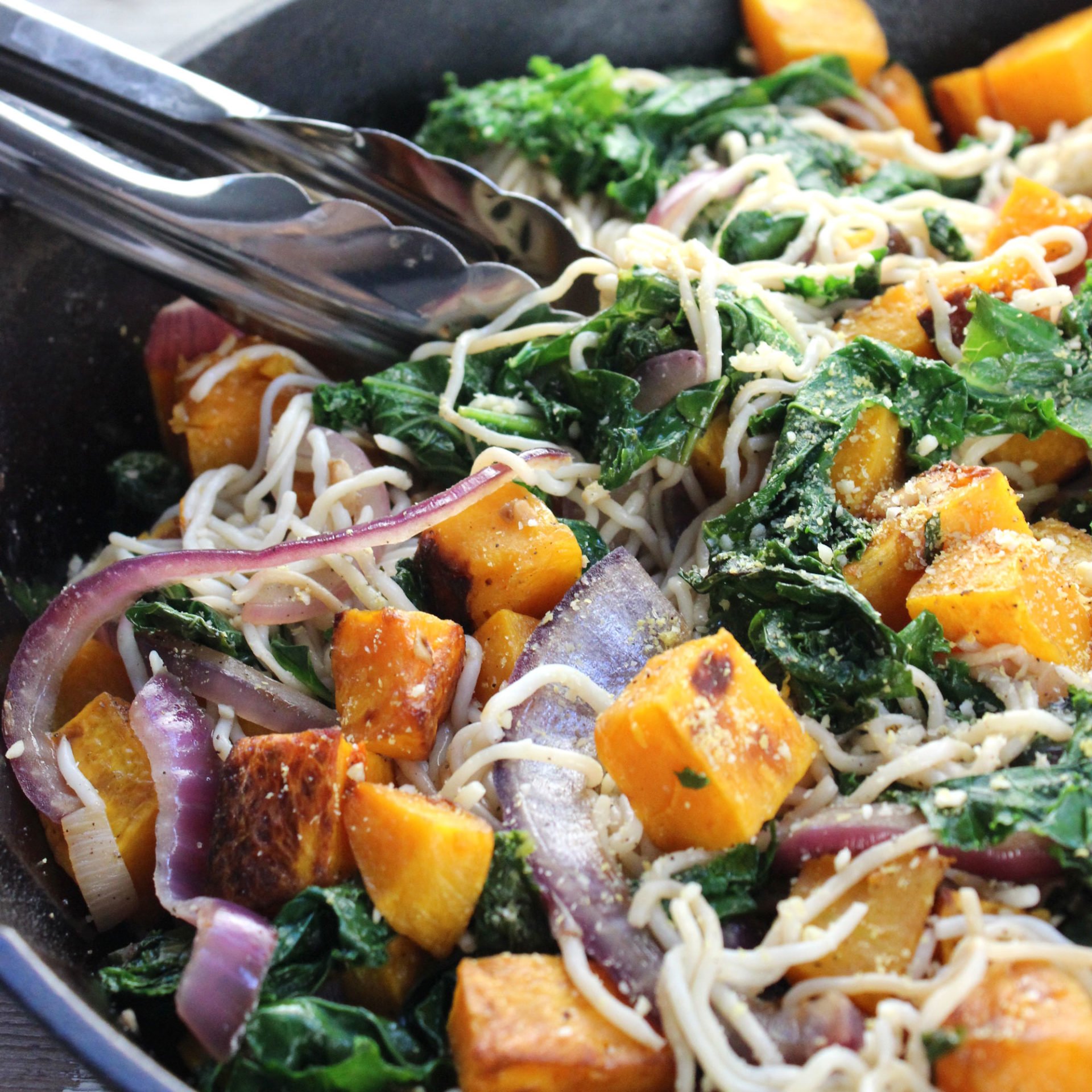 Roasted Butternut Squash and Kale Pasta Easy Vegan Meal Plan