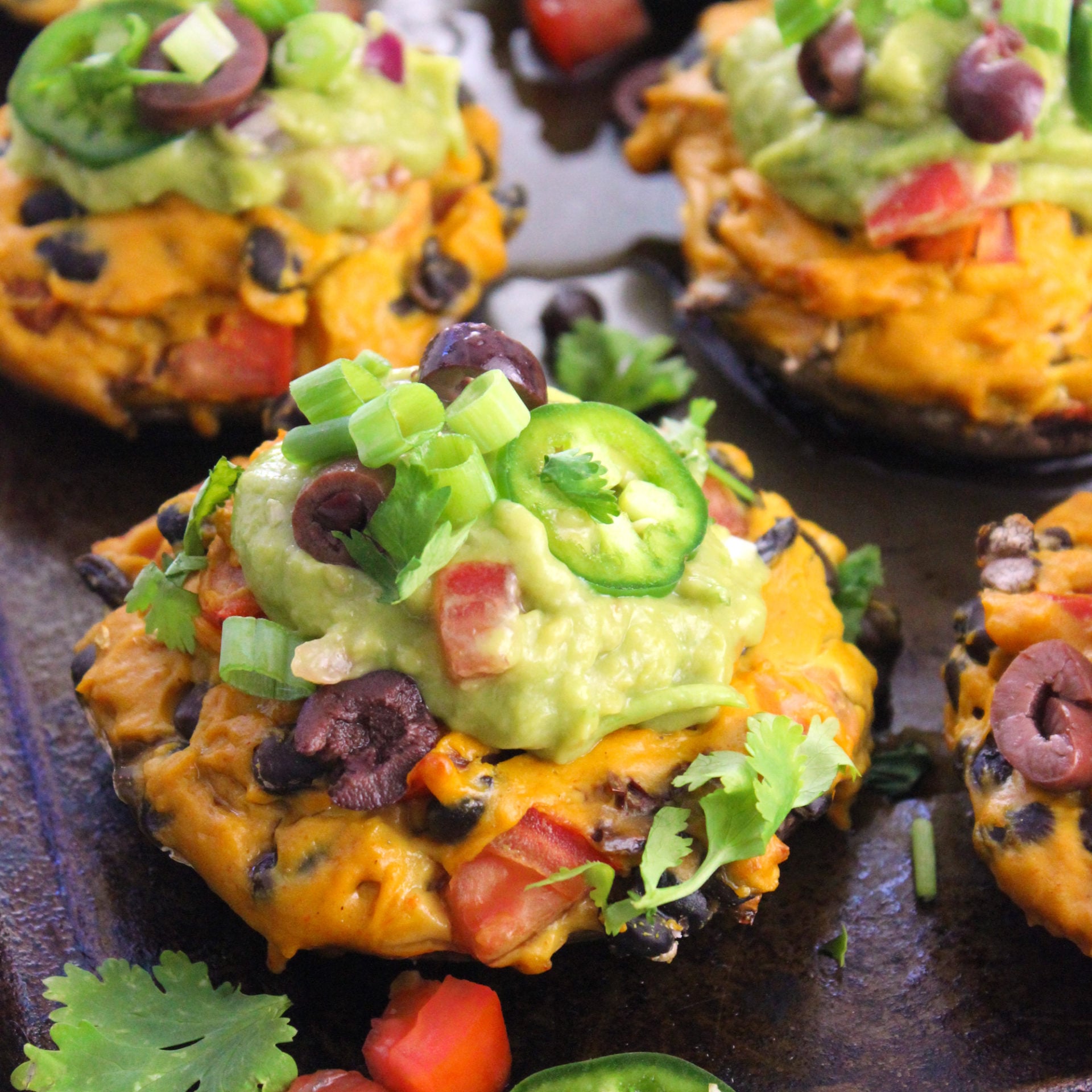 Vegan Nacho Stuffed Portobellos - Easy Vegan Meal Plan