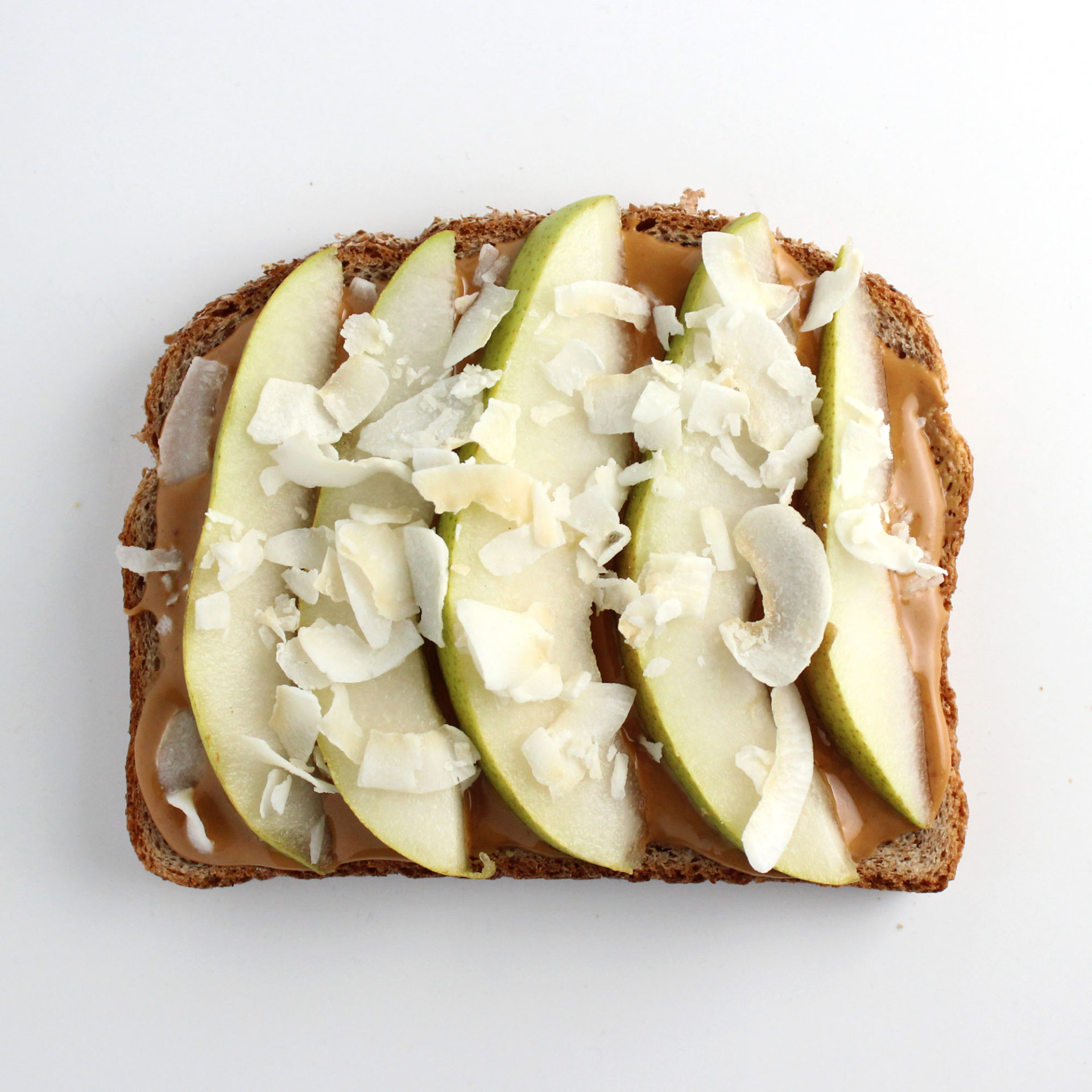 PB, Pear & Coconut Sandwich - Easy Vegan Meal Plan