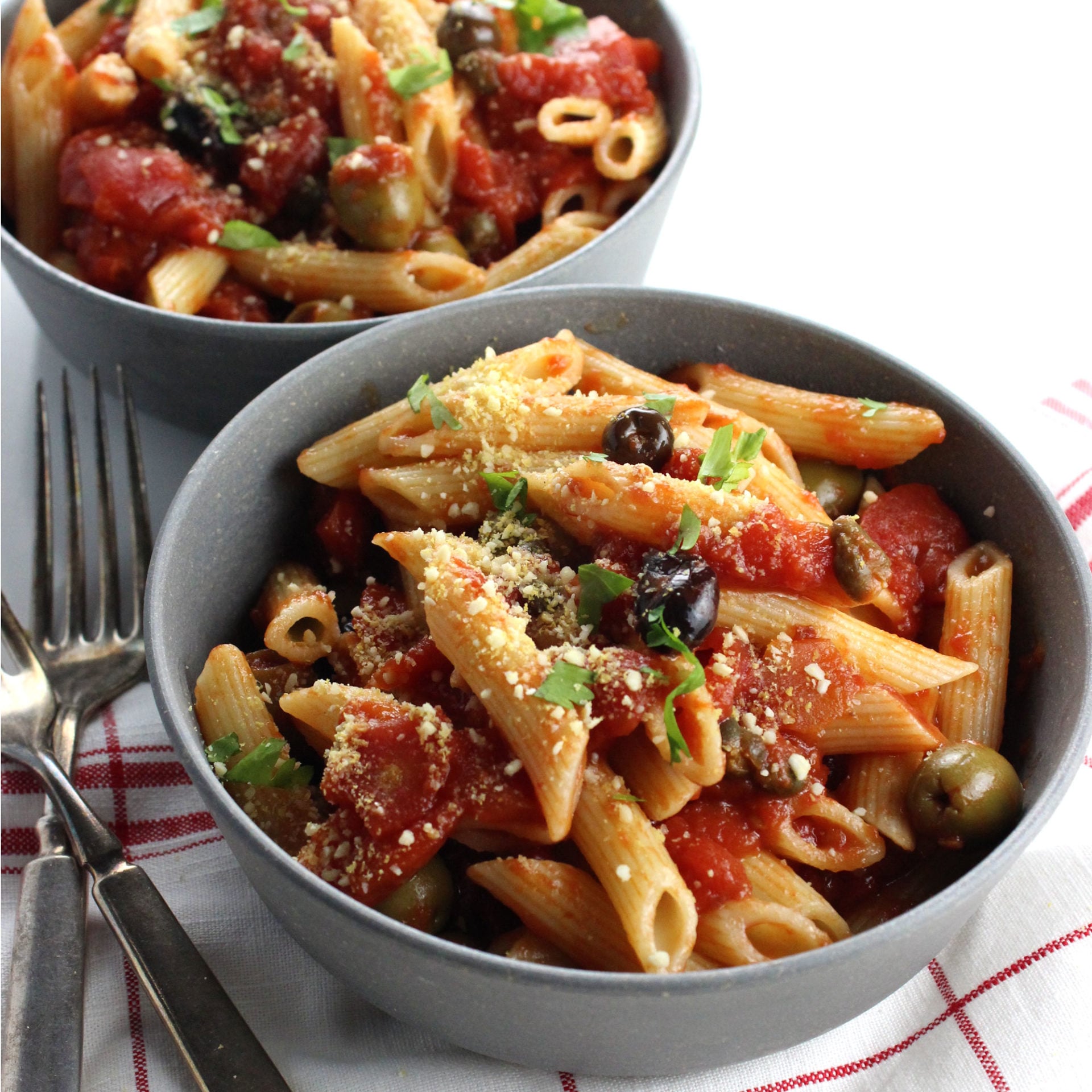 Pantry Pasta Puttanesca - Easy Vegan Meal Plan