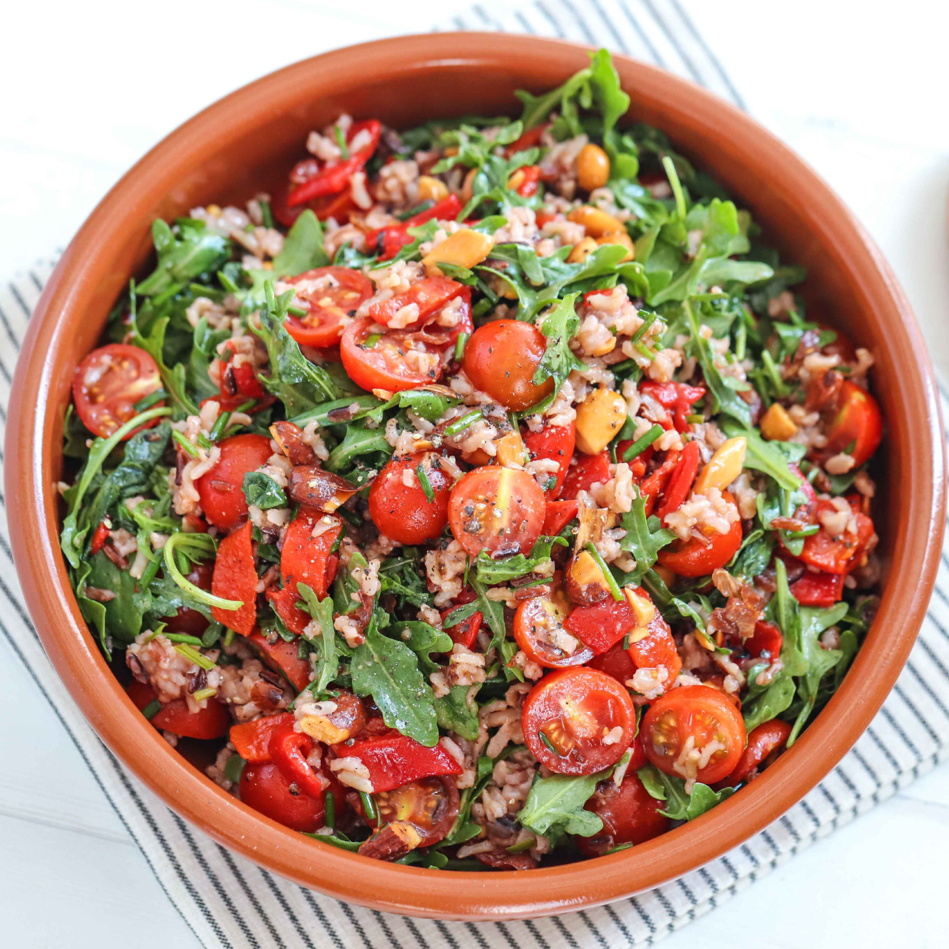 Rice and Tomato Balsamic Salad - Easy Vegan Meal Plan
