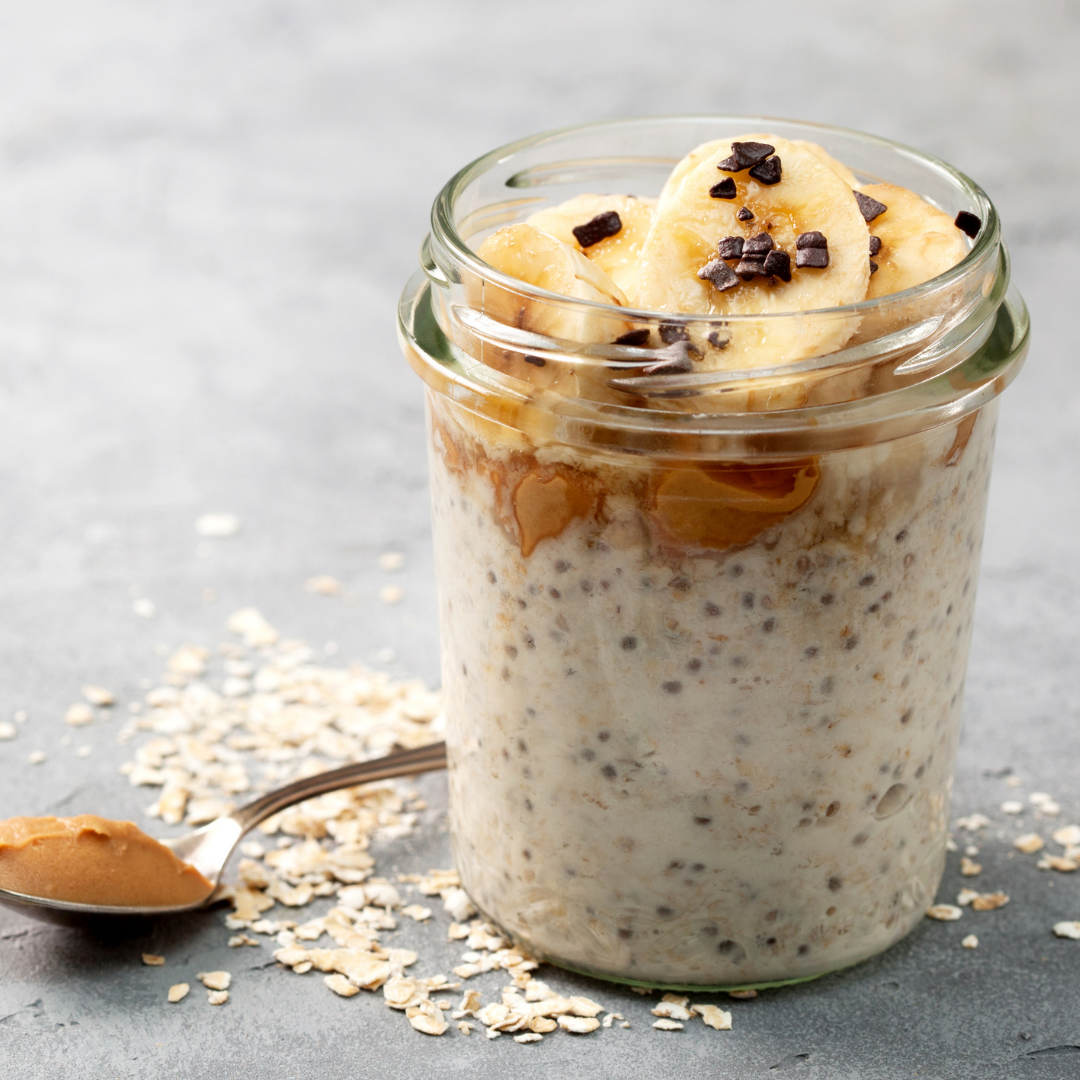 Peanut Butter Banana Overnight Oats - Easy Vegan Meal Plan