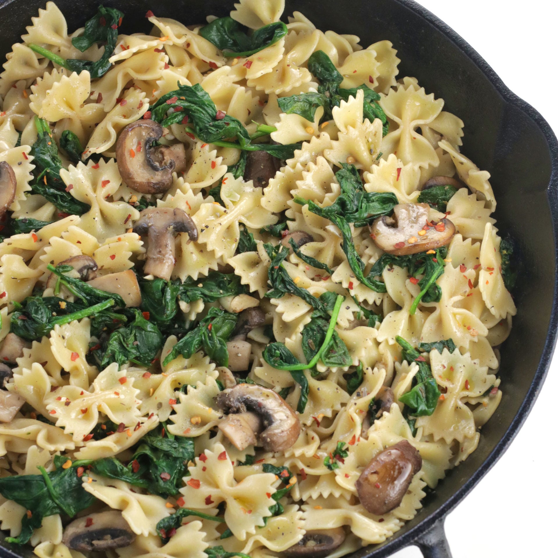 Spicy Spinach Mushroom Pasta - Easy Vegan Meal Plan