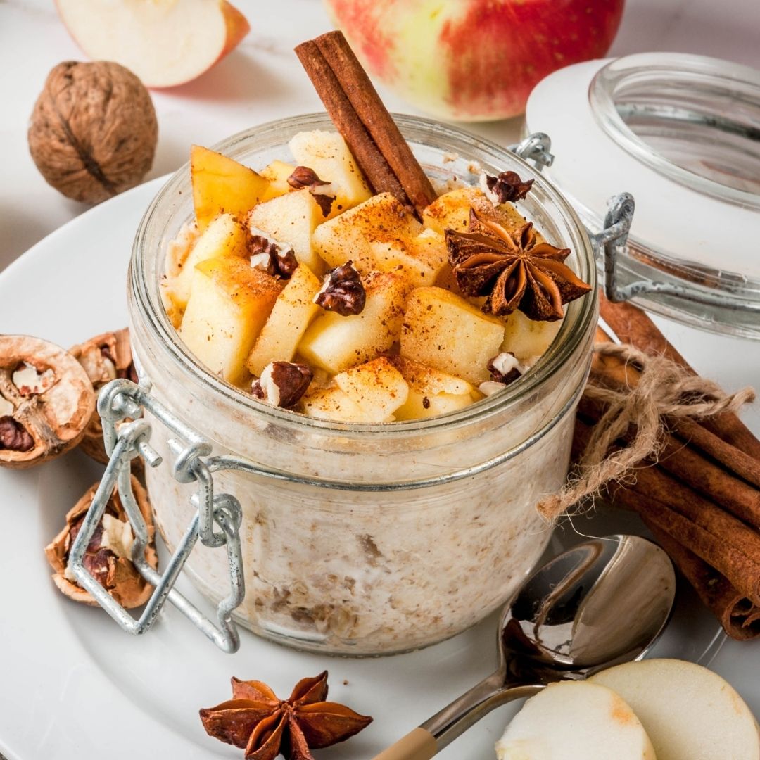 Apple Cinnamon Overnight Oats - Easy Vegan Meal Plan