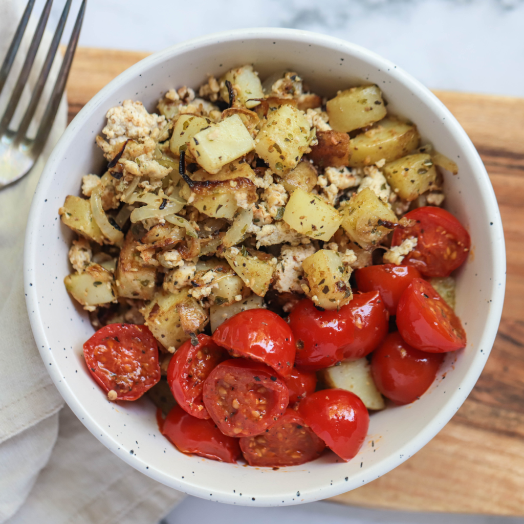 Breakfast Potatoes & Tomatoes - Easy Vegan Meal Plan