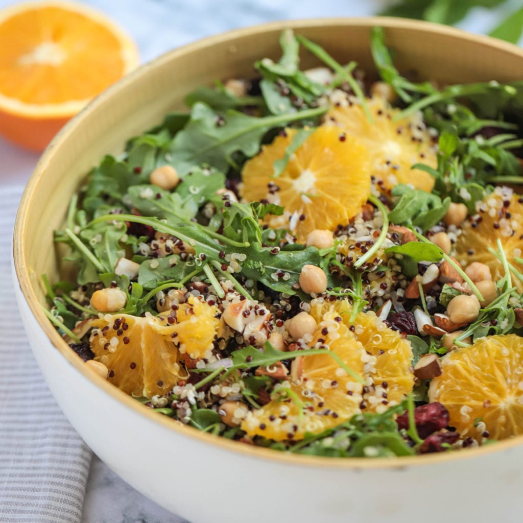 Quinoa, Orange &amp; Cranberry Salad - Easy Vegan Meal Plan