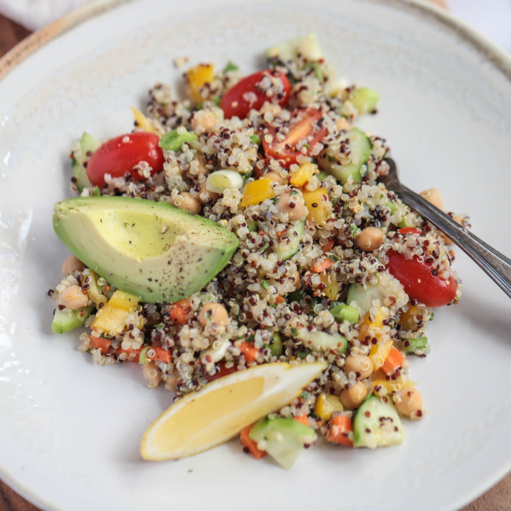 Lemon Quinoa Chickpea Salad - Easy Vegan Meal Plan