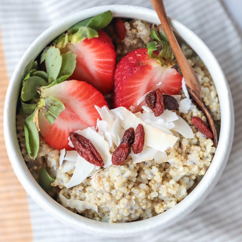 Coconut & Berry Quinoa Porridge - Easy Vegan Meal Plan