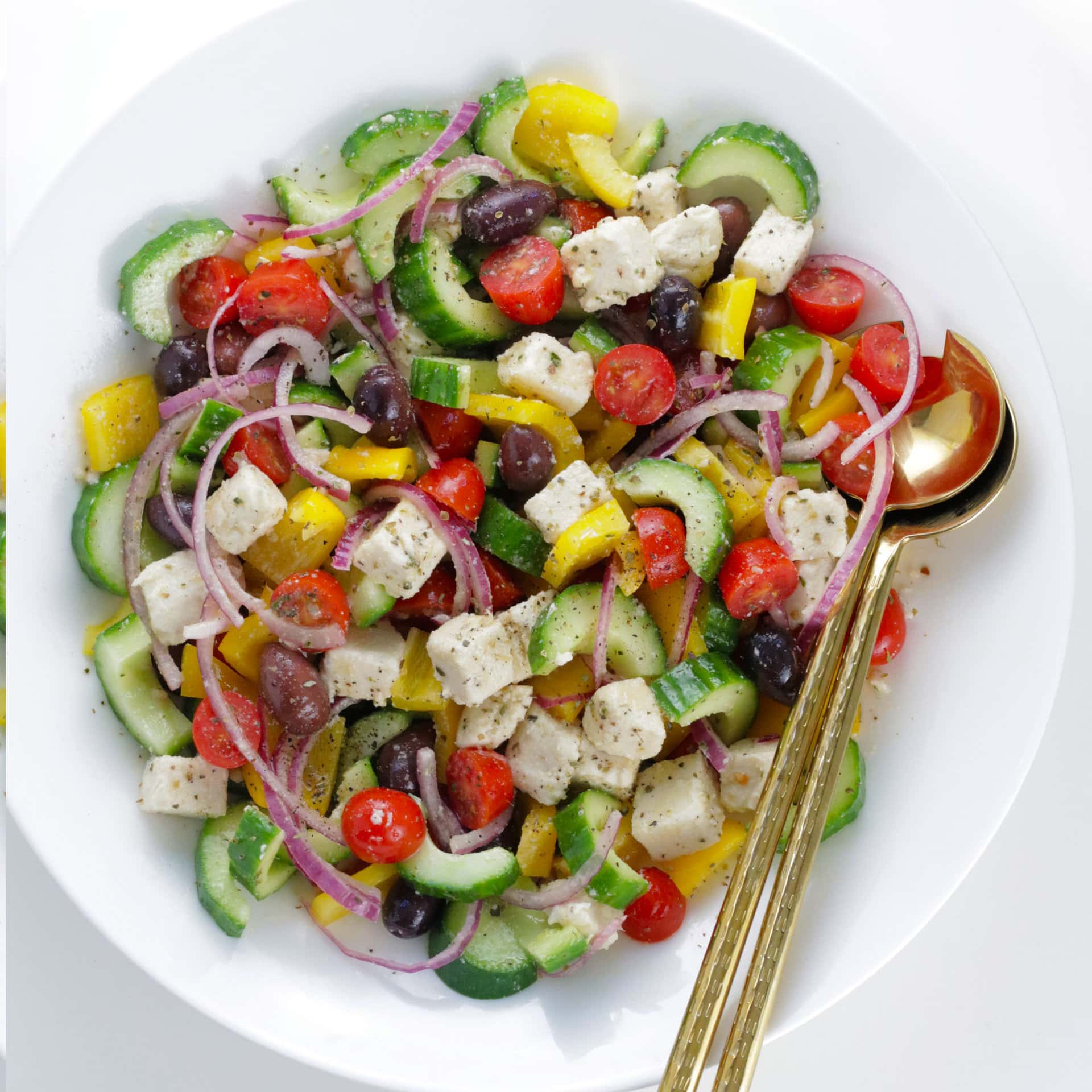 The Best Vegan Greek Salad - Easy Vegan Meal Plan