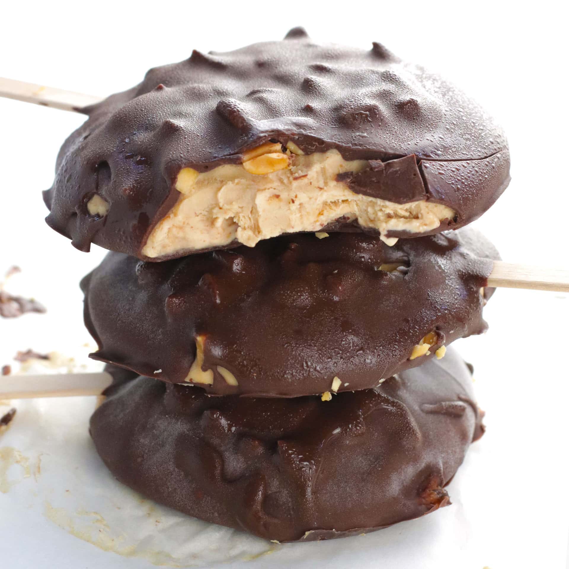 Vegan Ice Cream Bars - Peanut Butter &amp; Chocolate - Easy Vegan Meal Plan