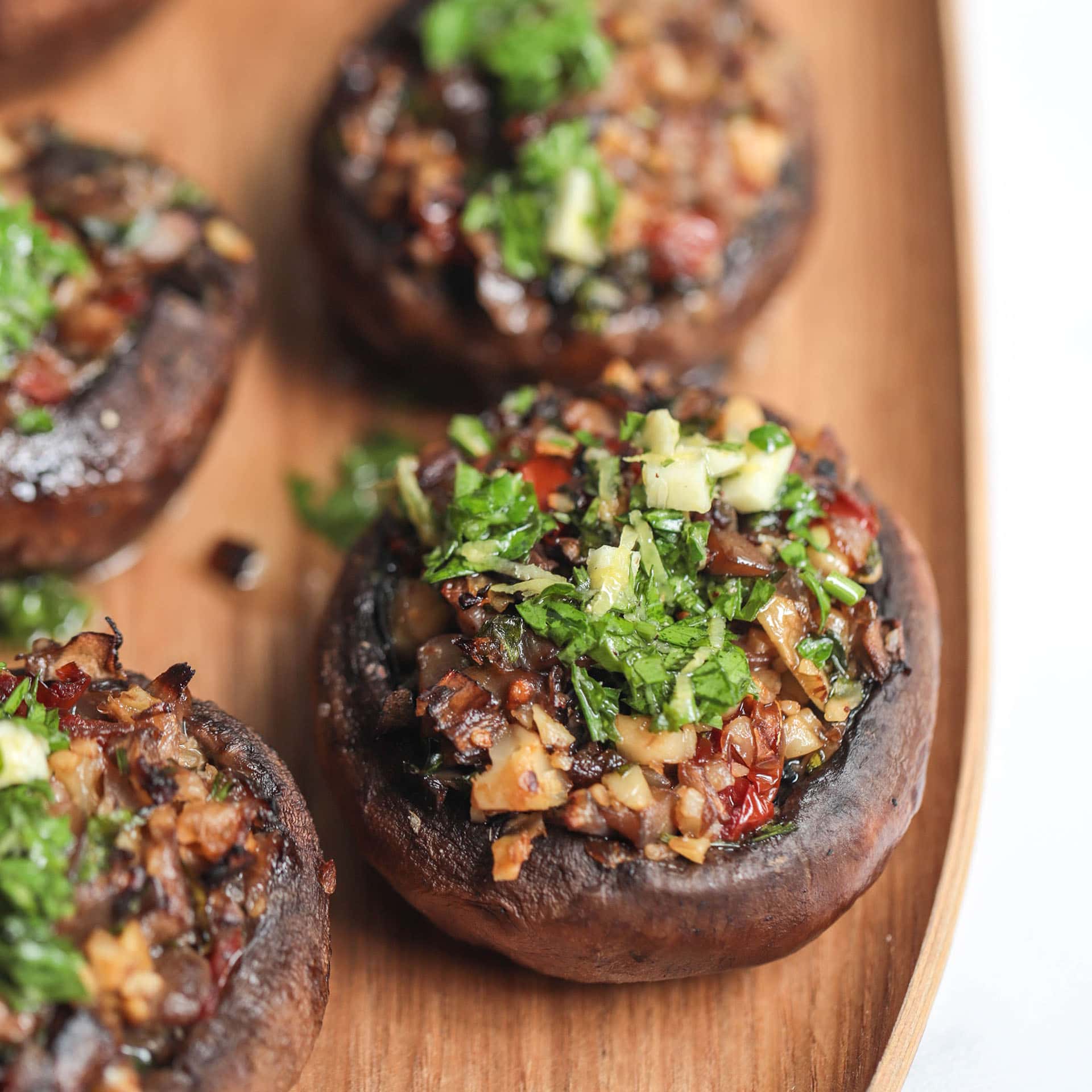 Walnut & Sun-Dried Tomato Stuffed Mushrooms - Easy Vegan Meal Plan