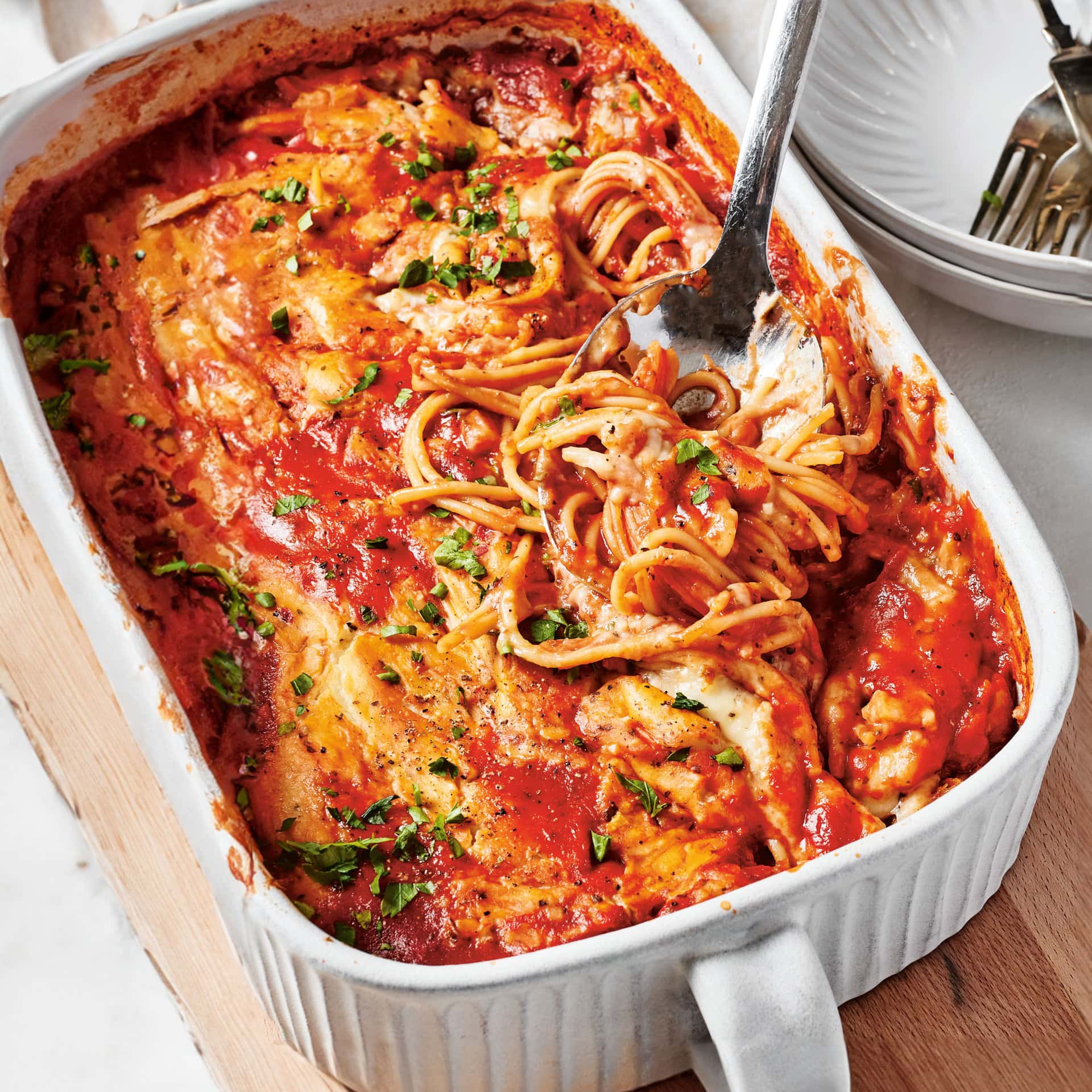 Saucy Spaghetti Bake Easy Vegan Meal Plan