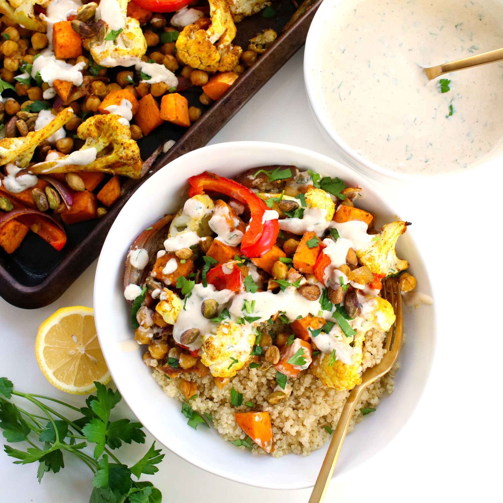 Vegan Moroccan Sheet Pan Dinner - Easy Vegan Meal Plan