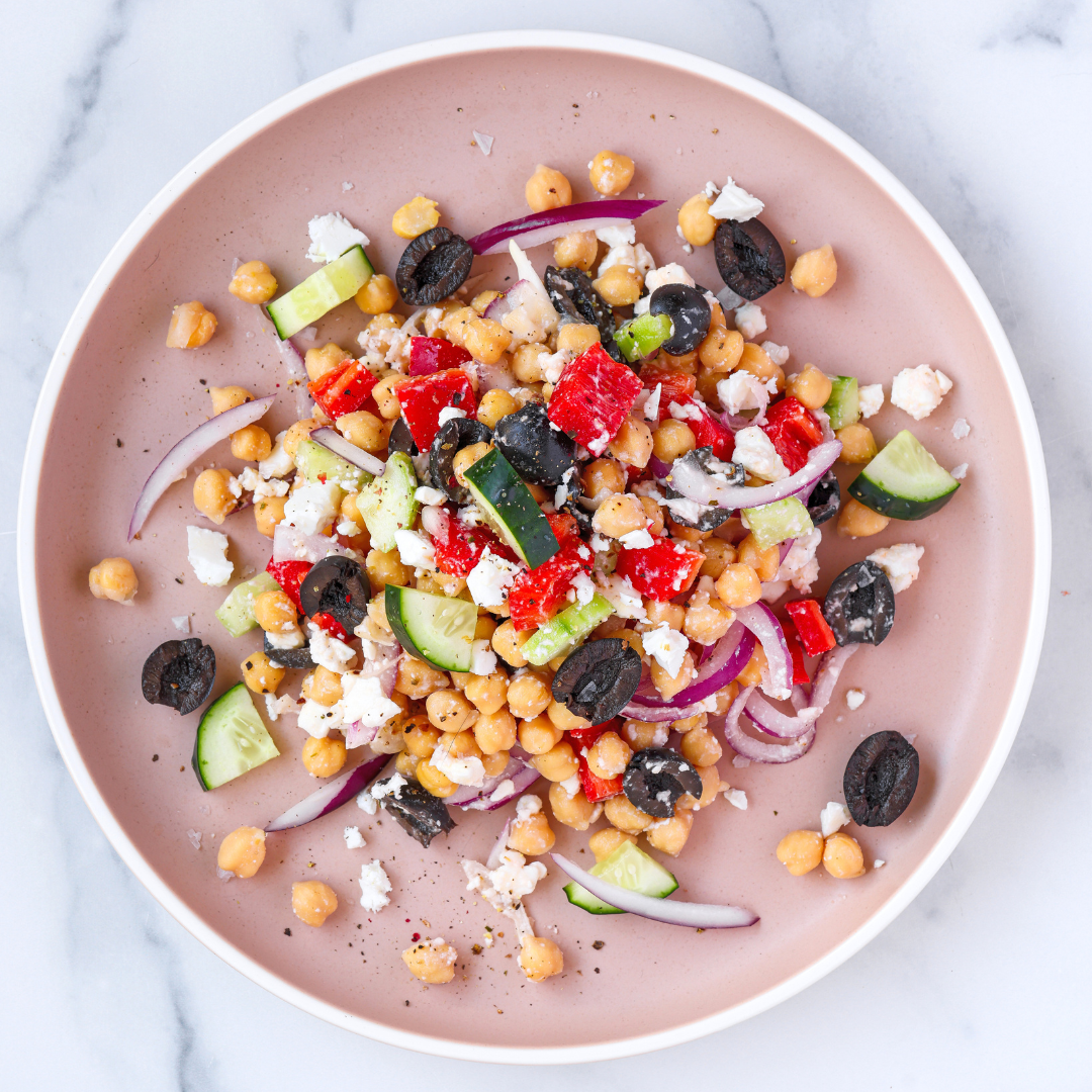 Chickpea Salad with Tahini Dressing - Easy Vegan Meal Plan