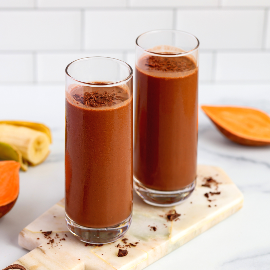 Chocolate Sweet Potato Smoothie - Easy Vegan Meal Plan