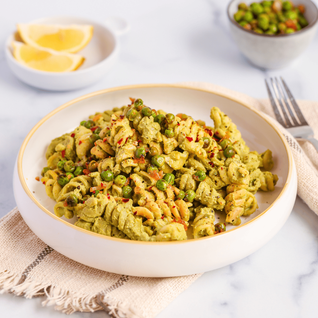 Creamy Protein Pea Pasta - Easy Vegan Meal Plan