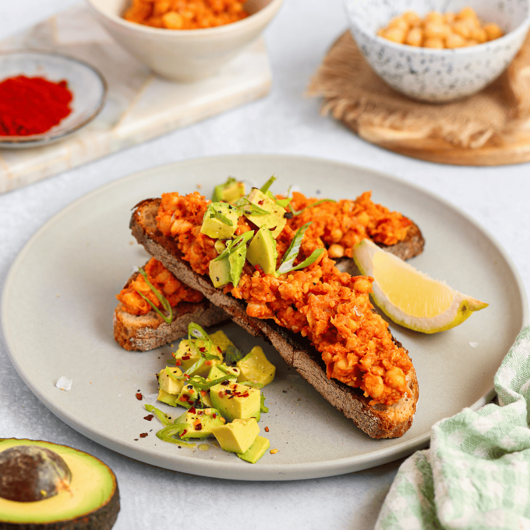 Smoky Harissa Chickpeas on Toast - Easy Vegan Meal Plan