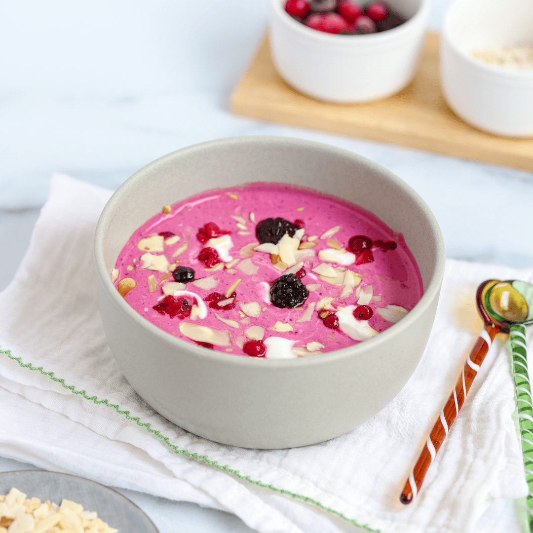 Breakfast Smoothie Bowl with Beet + Summer Fruit - Easy Vegan Meal Plan