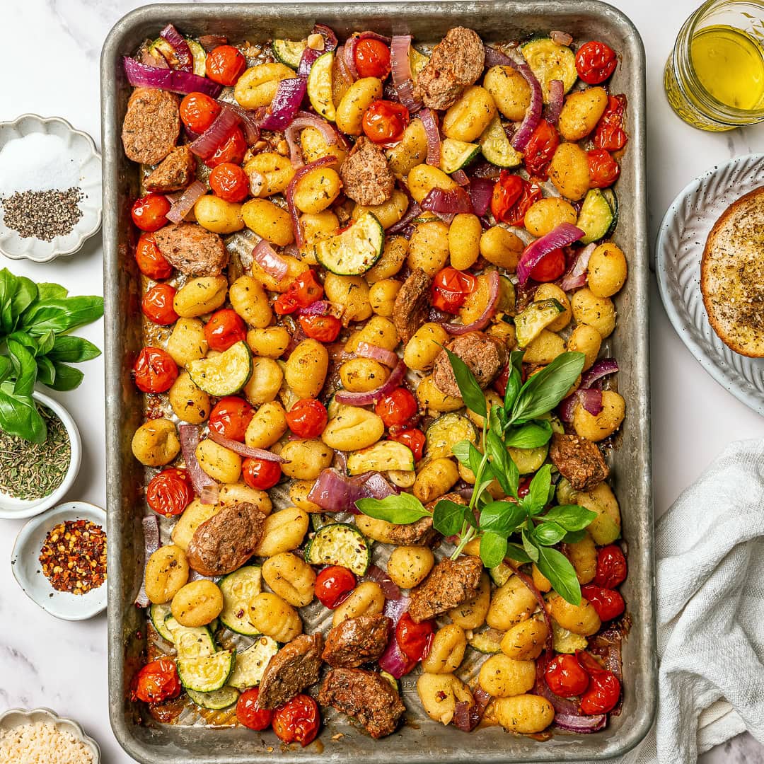 Vegan Italian Sheet Pan Dinner - Easy Vegan Meal Plan
